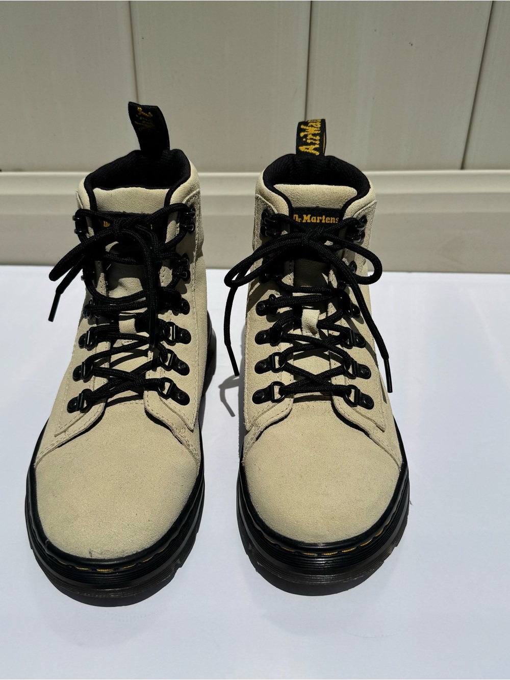 Dr. Martens Combs II Beige Suede Combat Boots Women’s US 6